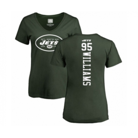 Football Women's New York Jets #95 Quinnen Williams Green Backer T-Shirt - Ujersey