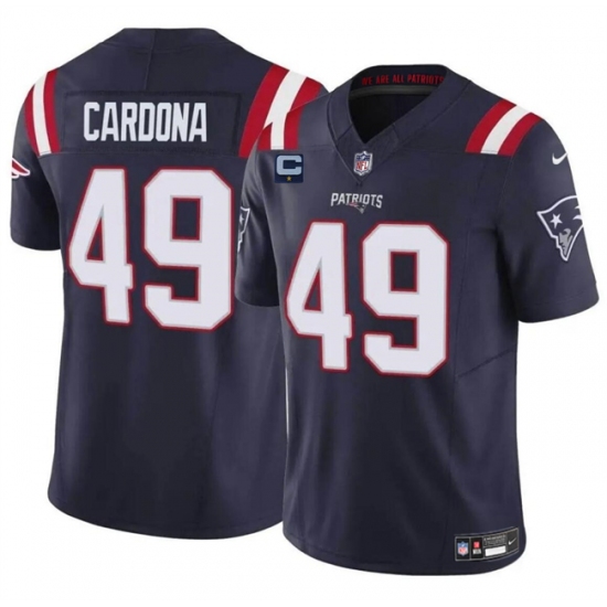 Men's New England Patriots #49 Joe Cardona Navy F.U.S.E. With 1-Star C Vapor Limited Stitched Football Jersey - Ujersey