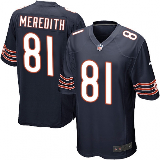 Men's Nike Chicago Bears #81 Cameron Meredith Game Navy Blue Team Color NFL Jersey - Ujersey