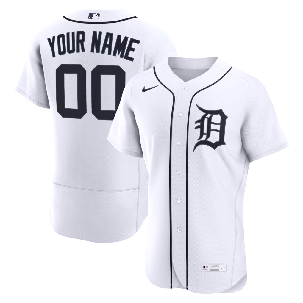 Men's Detroit Tigers Nike White Home Authentic Custom Jersey