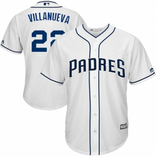 Youth Majestic San Diego Padres #22 Christian Villanueva Replica White Home Cool Base MLB Jersey - Ujersey