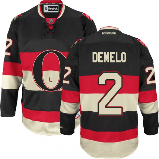Women's Reebok Ottawa Senators #2 Dylan DeMelo Authentic Black Third NHL Jersey - Ujersey