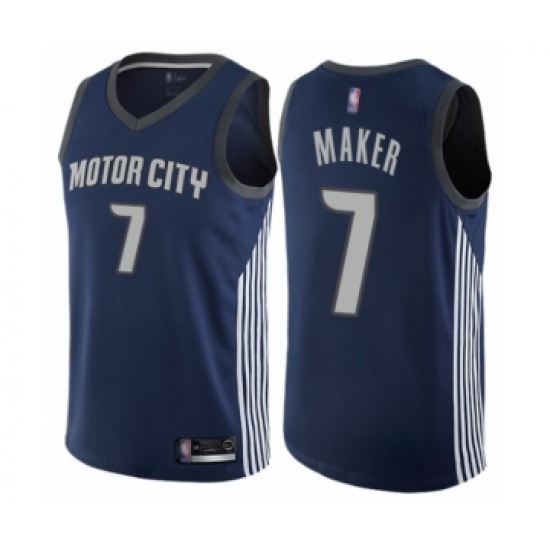 Women's Detroit Pistons #7 Thon Maker Swingman Navy Blue Basketball Jersey - City Edition - Ujersey