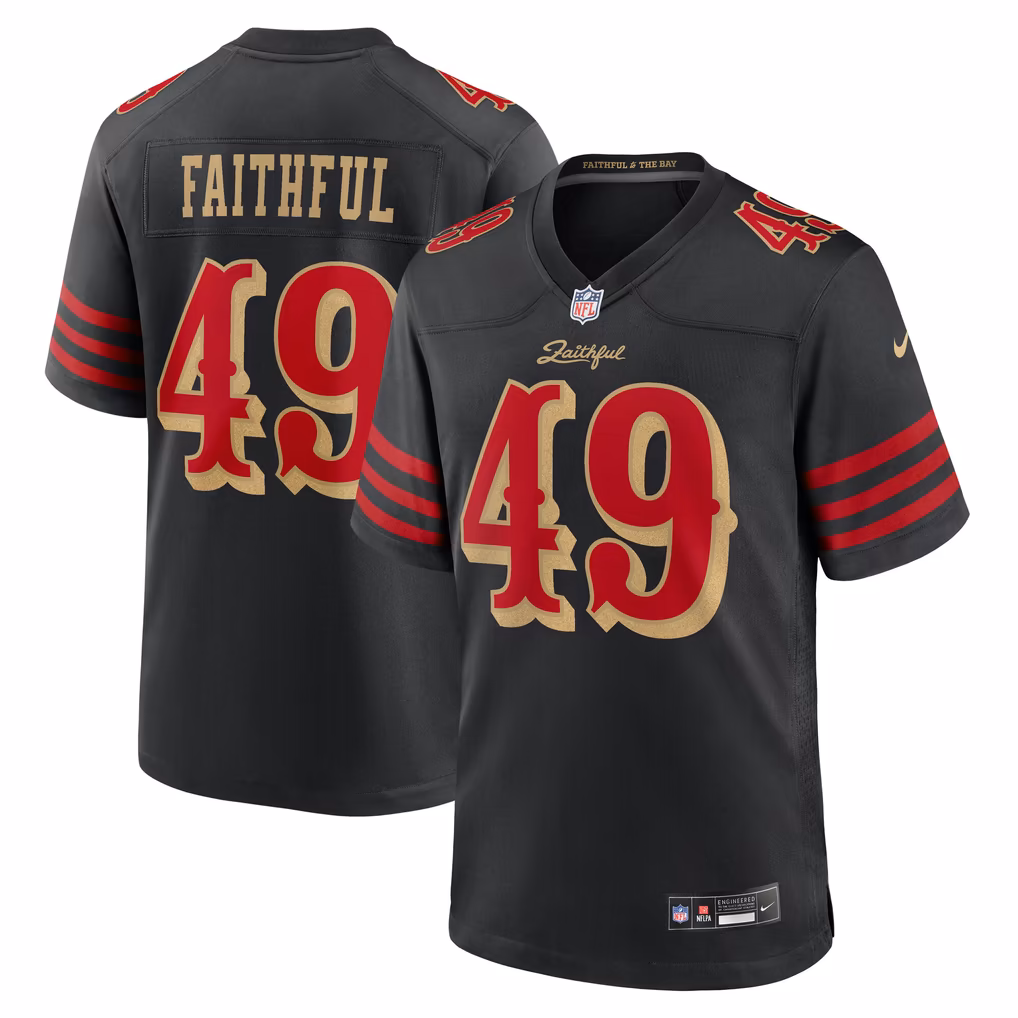 Men's San Francisco 49ers The Faithful Nike Black Rivalries Collection Game Jersey - Ujersey