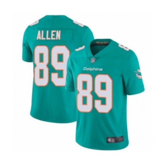 Men's Miami Dolphins #89 Dwayne Allen Aqua Green Team Color Vapor Untouchable Limited Player Football Jersey - Ujersey