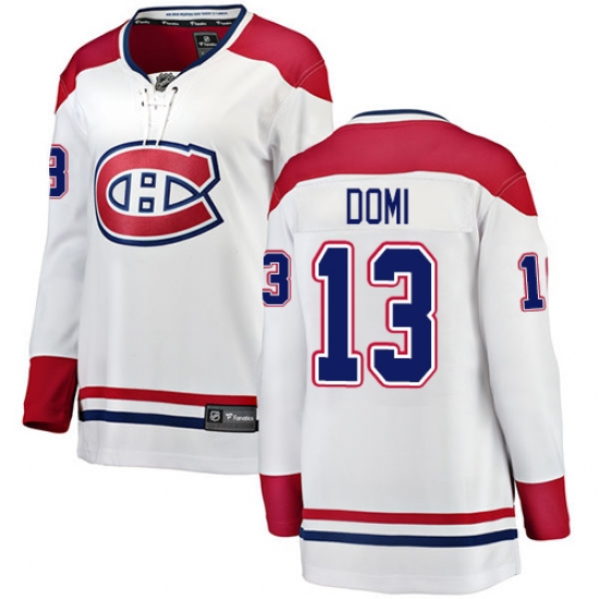 Women's Montreal Canadiens #13 Max Domi Authentic White Away Fanatics Branded Breakaway NHL Jersey - Ujersey