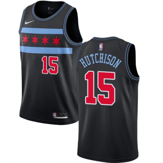 Youth Nike Chicago Bulls #15 Chandler Hutchison Swingman Black NBA Jersey - City Edition - Ujersey
