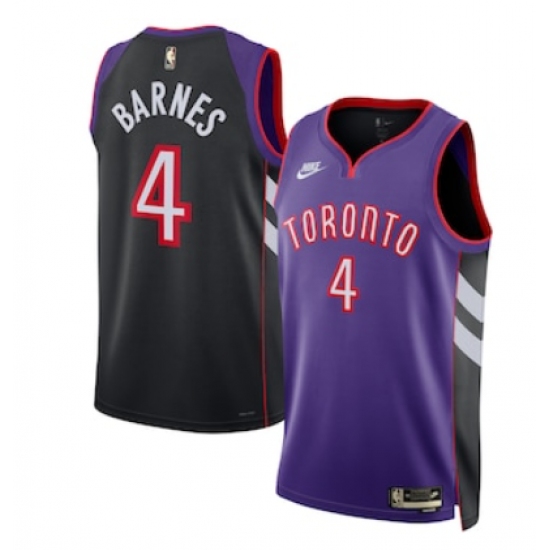 Unisex Nike Scottie Barnes Purple #4 Toronto Raptors 2024-25 Swingman Jersey - Classic Edition - Ujersey