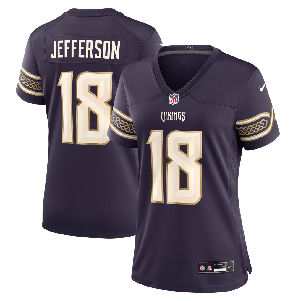 Women's Minnesota Vikings Justin Jefferson Nike Purple 2026 Rivalries Collection Game Jersey - U-jersey