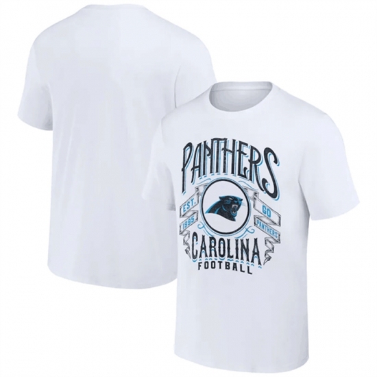 Men's Carolina Panthers White X Darius Rucker Collection Vintage Football T Shirt - Ujersey