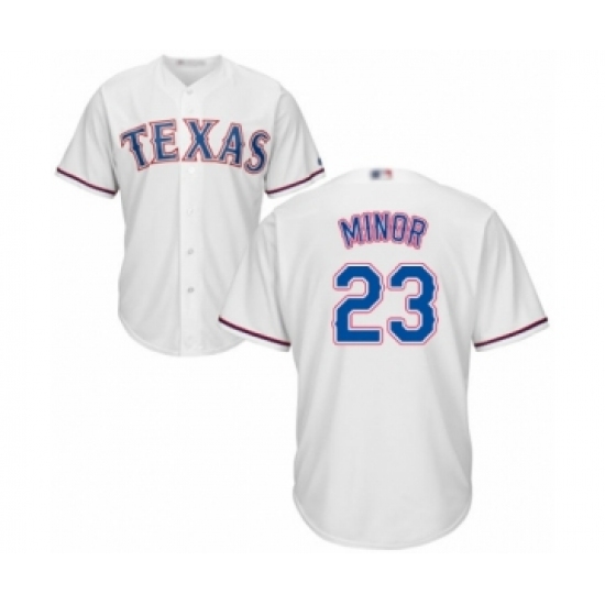 Men's Texas Rangers #23 Mike Minor Replica White Home Cool Base Baseball Jersey - Ujersey