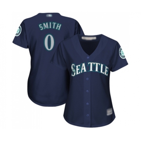 Women's Seattle Mariners #0 Mallex Smith Replica Navy Blue Alternate 2 Cool Base Baseball Jersey - Ujersey