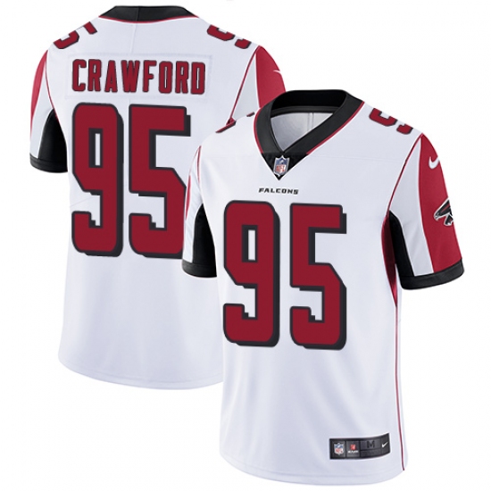 Men's Nike Atlanta Falcons #95 Jack Crawford White Vapor Untouchable Limited Player NFL Jersey - Ujersey