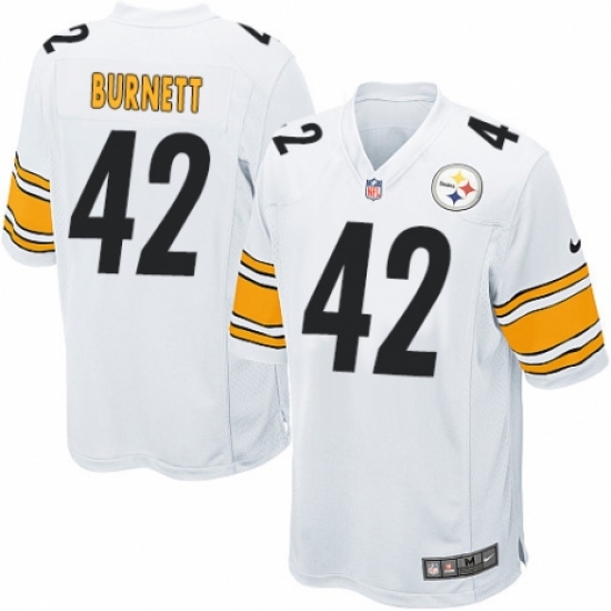 Men's Nike Pittsburgh Steelers #42 Morgan Burnett Game White NFL Jersey - Ujersey