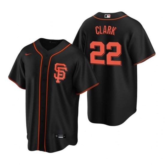 Men's Nike San Francisco Giants #22 Will Clark Black Alternate Stitched Baseball Jersey - Ujersey