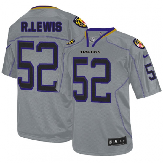 Youth Nike Baltimore Ravens #52 Ray Lewis Elite Lights Out Grey NFL Jersey - Ujersey