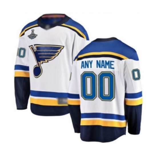 Youth St. Louis Blues Customized Fanatics Branded White Away Breakaway 2019 Stanley Cup Champions Hockey Jersey - Ujersey