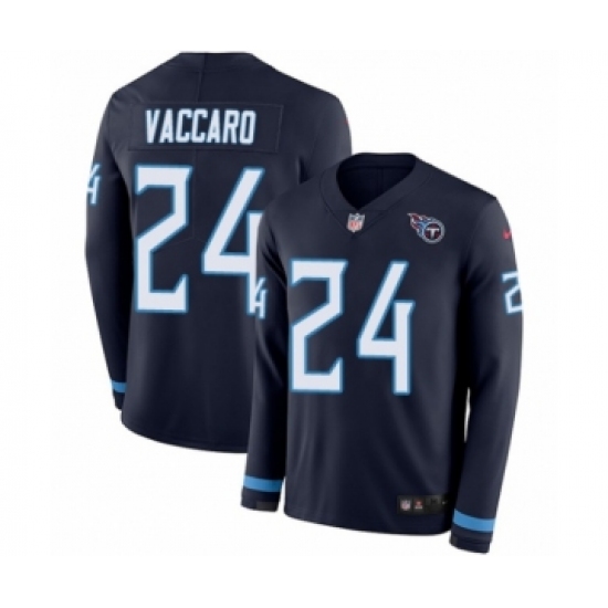 Youth Nike Tennessee Titans #24 Kenny Vaccaro Limited Navy Blue Therma Long Sleeve NFL Jersey - Ujersey
