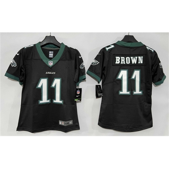 Women's Philadelphia Eagles #11 A. J. Brown Black New Vapor Untouchable Limited Football Stitched Jersey(Run Small) - Ujersey