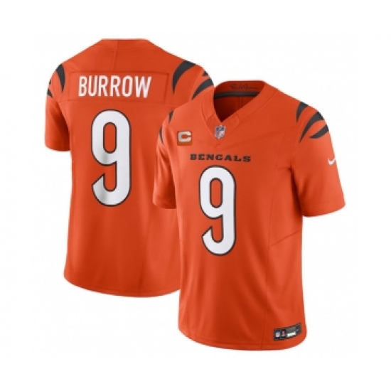 Men's Nike Cincinnati Bengals #9 Joe Burrow Orange 2023 F.U.S.E. 4-Star C Vapor Untouchable Limited Football Stitched Jersey - Ujersey