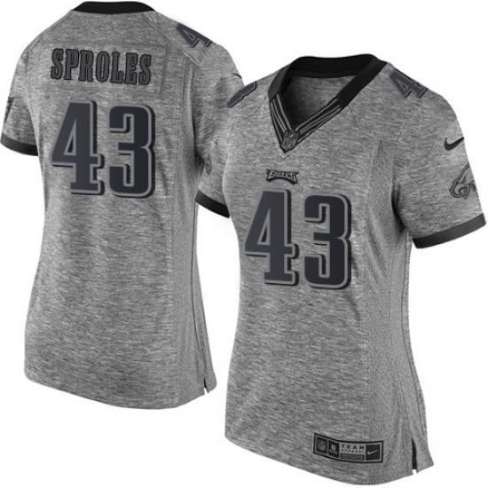 Women's Nike Philadelphia Eagles #43 Darren Sproles Limited Gray Gridiron NFL Jersey - Ujersey