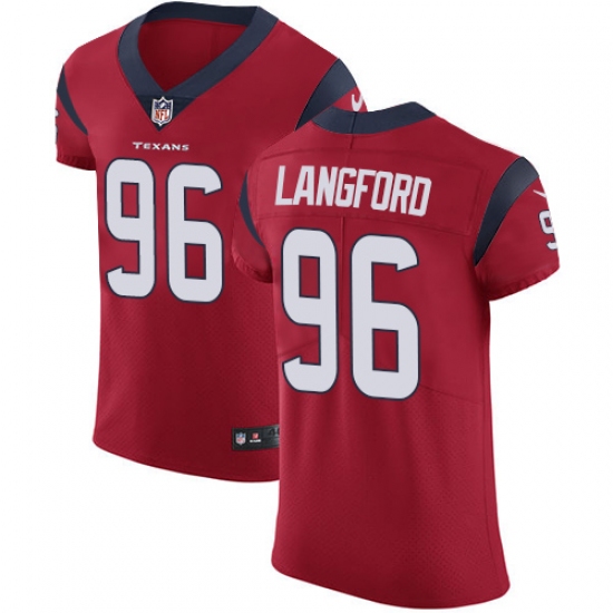 Men's Nike Houston Texans #96 Kendall Langford Red Alternate Vapor Untouchable Elite Player NFL Jersey - Ujersey