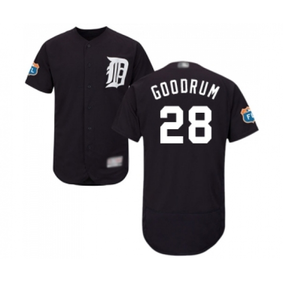 Men's Detroit Tigers #28 Niko Goodrum Navy Blue Alternate Flex Base Authentic Collection Baseball Jersey - Ujersey