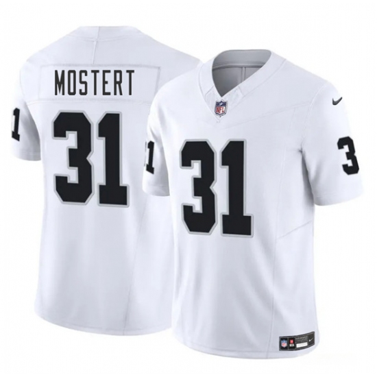 Men's Las Vegas Raiders #31 Raheem Mostert White 2025 F.U.S.E. Vapor Football Stitched Jersey - Ujersey
