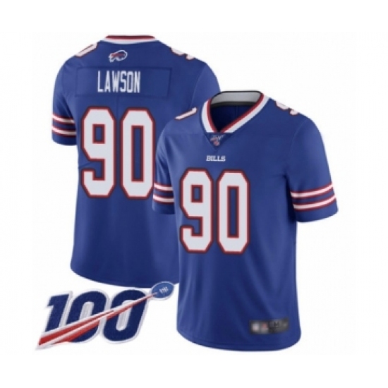 Men's Buffalo Bills #90 Shaq Lawson Royal Blue Team Color Vapor Untouchable Limited Player 100th Season Football Jersey - Ujersey