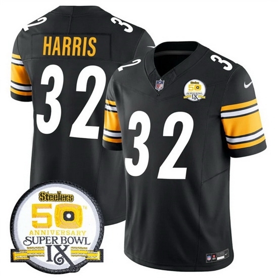 Men's Pittsburgh Steelers #32 Franco Harris Black 2024 F U S E 50th Anniversary Of Super Bowl IX Alternate Vapor Untouchable Limited Stitched Jersey - Ujersey