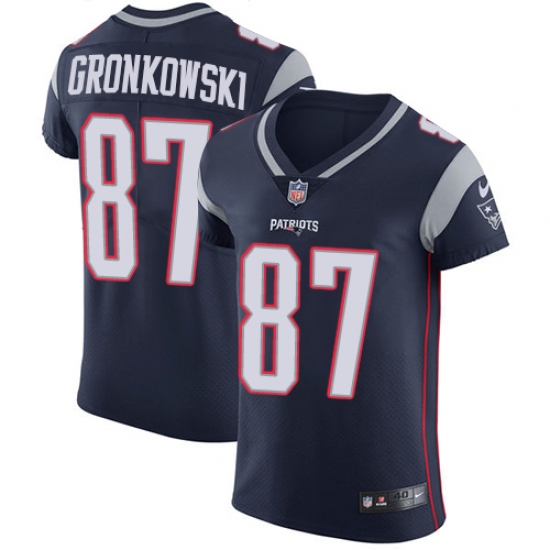 Men's Nike New England Patriots #87 Rob Gronkowski Navy Blue Team Color Vapor Untouchable Elite Player NFL Jersey - Ujersey