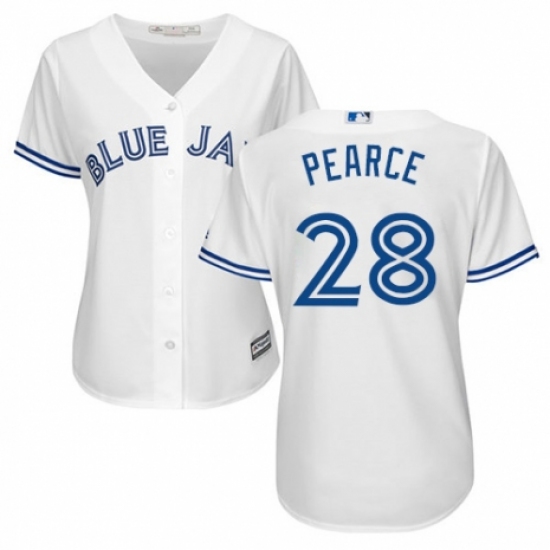 Women's Majestic Toronto Blue Jays #28 Steve Pearce Authentic White Home MLB Jersey - Ujersey