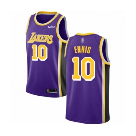 Men's Los Angeles Lakers #10 Tyler Ennis Authentic Purple Basketball Jerseys - Icon Edition - Ujersey