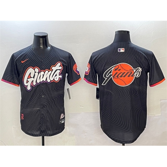 Men's San Francisco Giants Team Big Logo Anthracite 2025 City Connect Limited Stitched Baseball Jersey - Ujersey