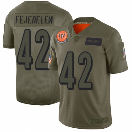 Men's Cincinnati Bengals #42 Clayton Fejedelem Limited Camo 2019 Salute to Service Football Jersey - Ujersey