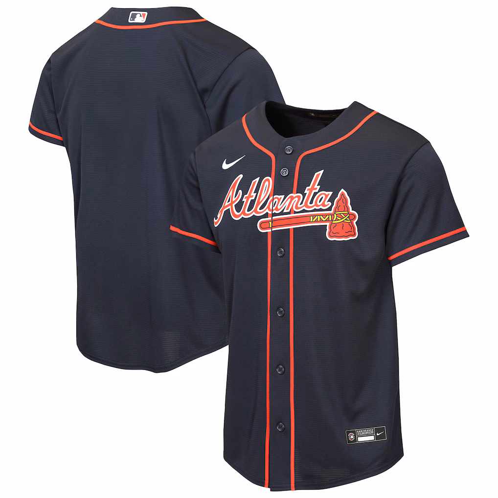 Youth Atlanta Braves Nike Navy Alternate Replica Jersey - ujerseystore