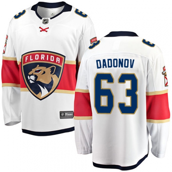 Youth Florida Panthers #63 Evgenii Dadonov Fanatics Branded White Away Breakaway NHL Jersey - Ujersey