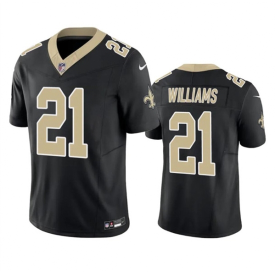 Men's New Orleans Saints #21 Jamaal Williams Black 2023 F.U.S.E. Vapor Untouchable Limited Football Stitched Jersey - Ujersey