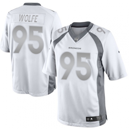 Men's Nike Denver Broncos #95 Derek Wolfe Limited White Platinum NFL Jersey - Ujersey