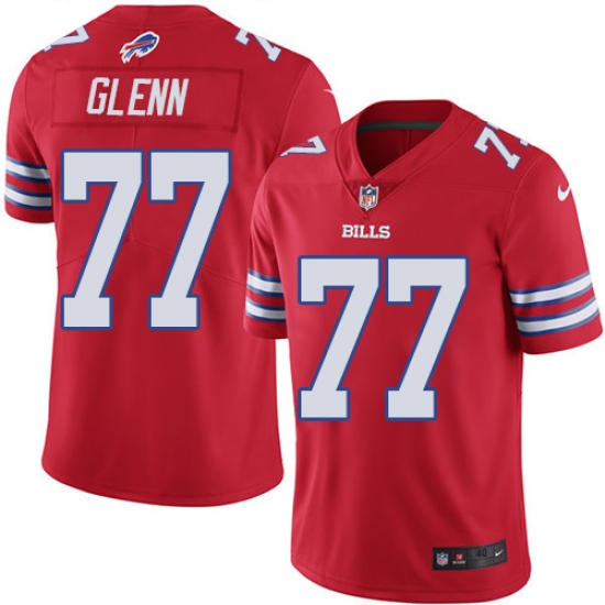 Men's Nike Buffalo Bills #77 Cordy Glenn Elite Red Rush Vapor Untouchable NFL Jersey - Ujersey