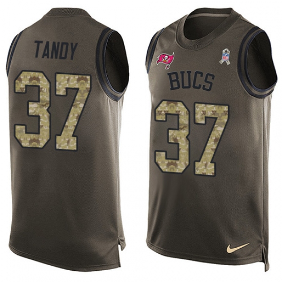 Men's Nike Tampa Bay Buccaneers #37 Keith Tandy Limited Green Salute to Service Tank Top NFL Jersey