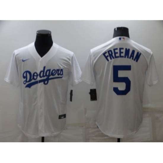Youth Los Angeles Dodgers #5 Freddie Freeman White Cool Base Stitched Baseball Jersey - Ujersey