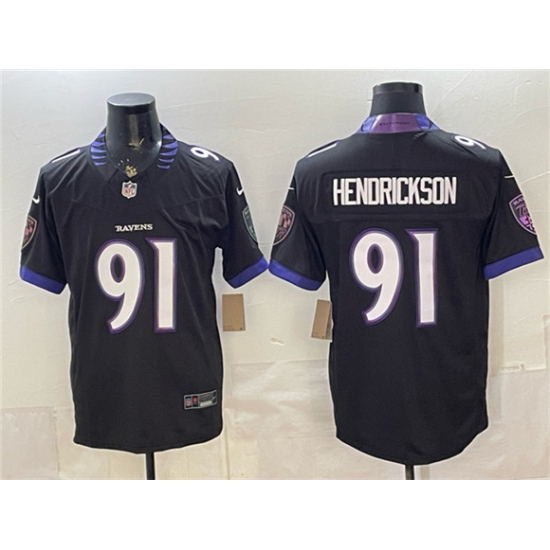 Men's Baltimore Ravens #91 Trey Hendrickson Black 2026 F.U.S.E. Alternate Vapor Stitched Limited Football Stitched Jersey - Ujersey