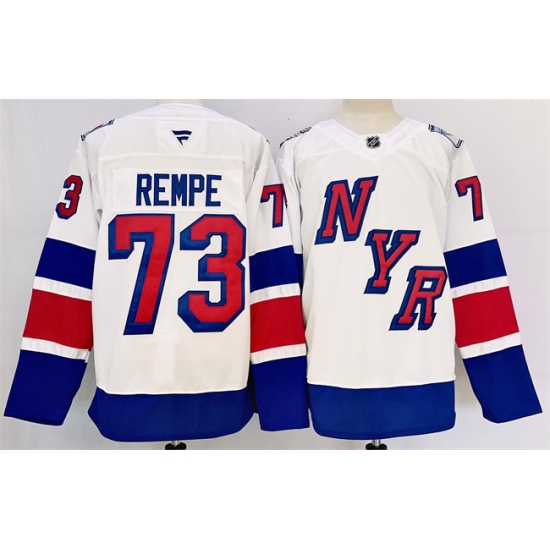 Men's New York Rangers #73 Matt Rempe White 2024-25 Stadium Series Stitched Jersey - Ujersey