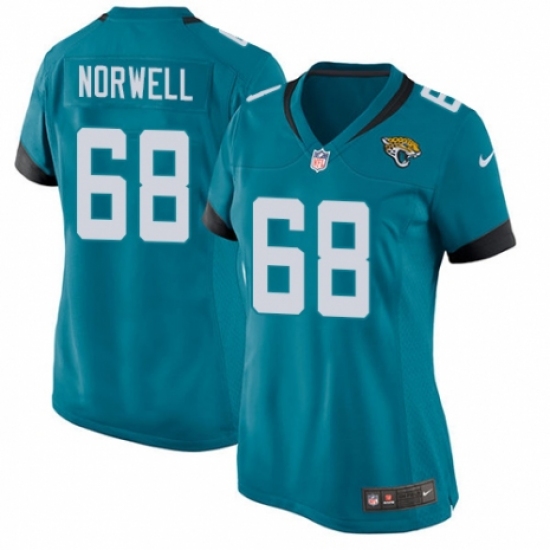 Women's Nike Jacksonville Jaguars #68 Andrew Norwell Game Black Alternate NFL Jersey - Ujersey