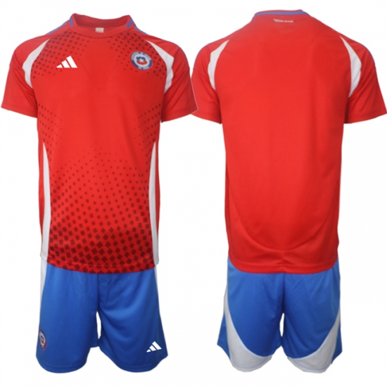 Men's Chile Custom 2024-25 Red Home Soccer Jersey Suit - Ujersey