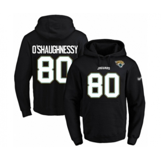 Football Men's Jacksonville Jaguars #80 James O'Shaughnessy Black Name & Number Pullover Hoodie - Ujersey
