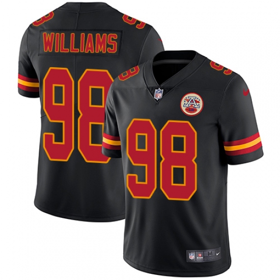 Youth Nike Kansas City Chiefs #98 Xavier Williams Limited Black Rush Vapor Untouchable NFL Jerseyey - Ujersey