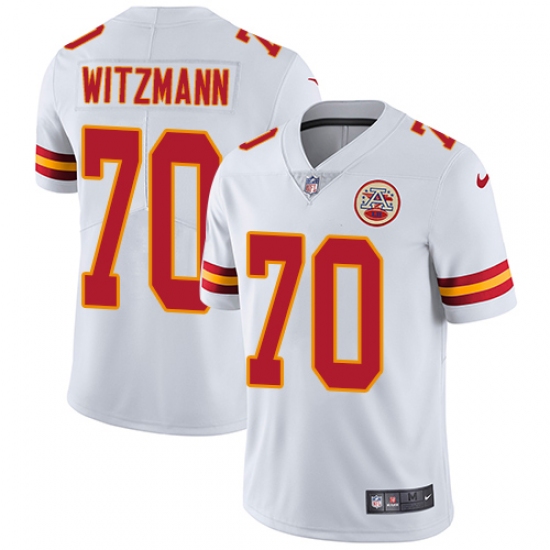 Youth Nike Kansas City Chiefs #70 Bryan Witzmann White Vapor Untouchable Limited Player NFL Jersey - Ujersey