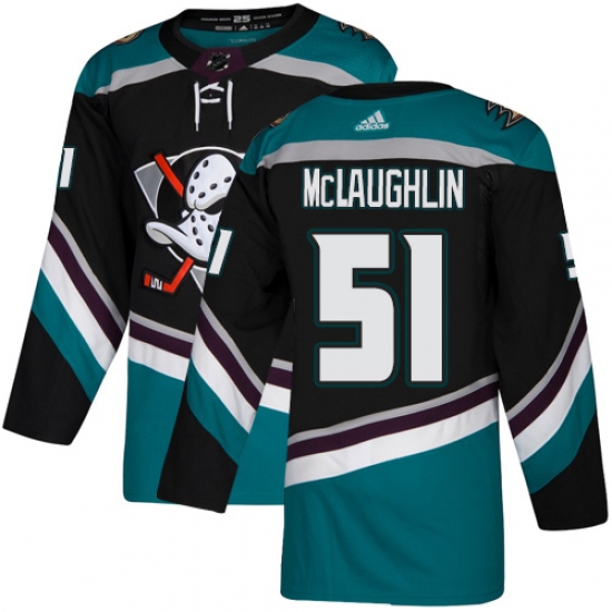 Youth Adidas Anaheim Ducks #51 Blake McLaughlin Authentic Black Teal Third NHL Jersey